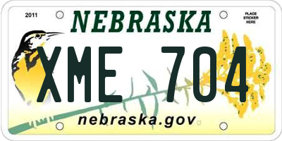 NE license plate XME704