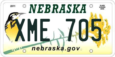 NE license plate XME705