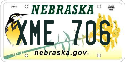 NE license plate XME706