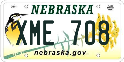 NE license plate XME708