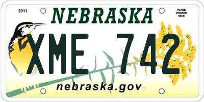 NE license plate XME742