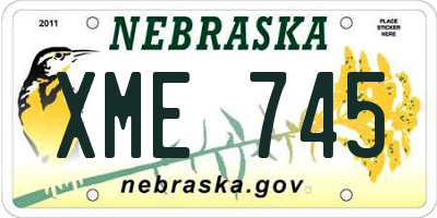 NE license plate XME745