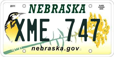 NE license plate XME747