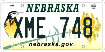 NE license plate XME748