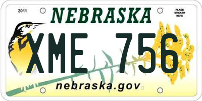 NE license plate XME756