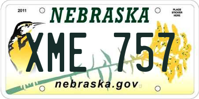 NE license plate XME757