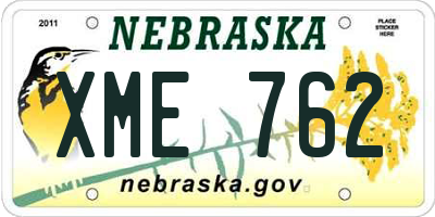 NE license plate XME762