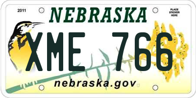NE license plate XME766