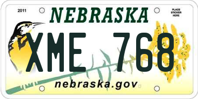 NE license plate XME768