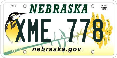 NE license plate XME778