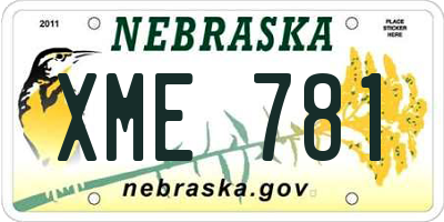NE license plate XME781