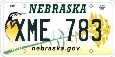NE license plate XME783