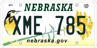 NE license plate XME785