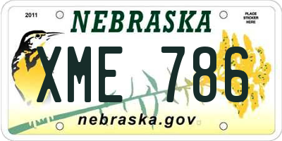 NE license plate XME786