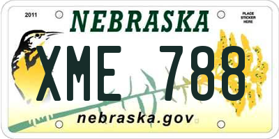 NE license plate XME788