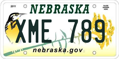 NE license plate XME789
