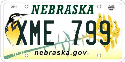 NE license plate XME799