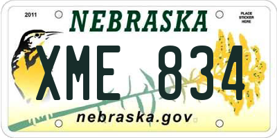 NE license plate XME834