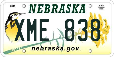 NE license plate XME838