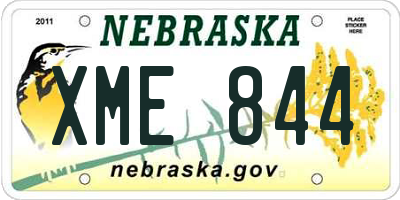 NE license plate XME844