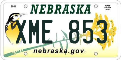 NE license plate XME853