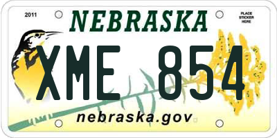 NE license plate XME854