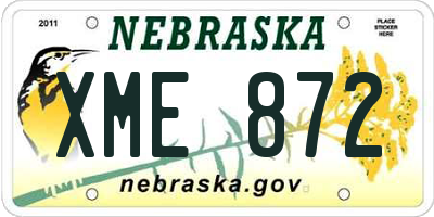 NE license plate XME872