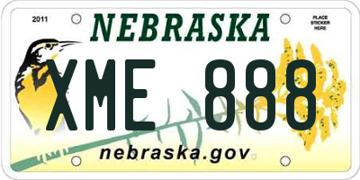 NE license plate XME888