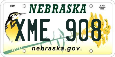 NE license plate XME908