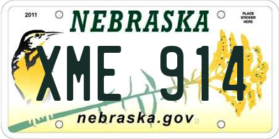 NE license plate XME914