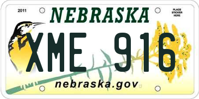 NE license plate XME916