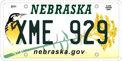 NE license plate XME929