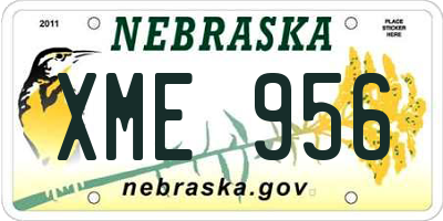 NE license plate XME956
