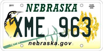 NE license plate XME963
