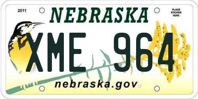 NE license plate XME964