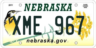 NE license plate XME967