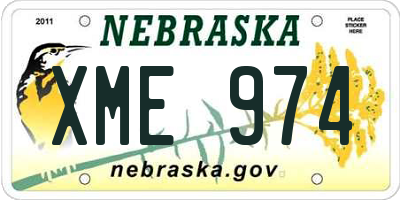 NE license plate XME974