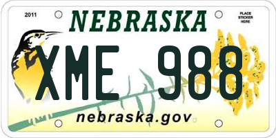NE license plate XME988