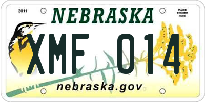 NE license plate XMF014
