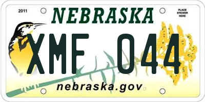 NE license plate XMF044