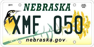 NE license plate XMF050