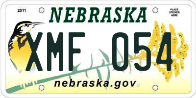 NE license plate XMF054