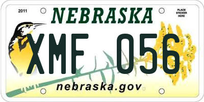 NE license plate XMF056