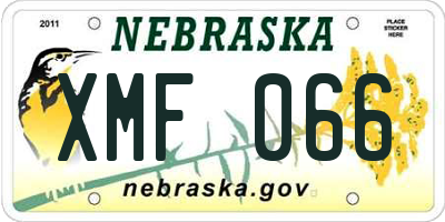 NE license plate XMF066