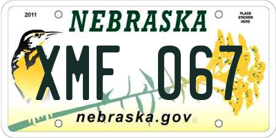 NE license plate XMF067