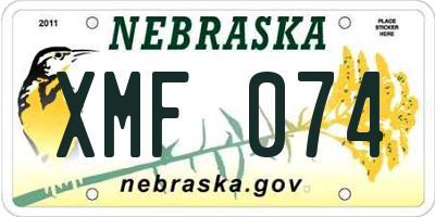 NE license plate XMF074