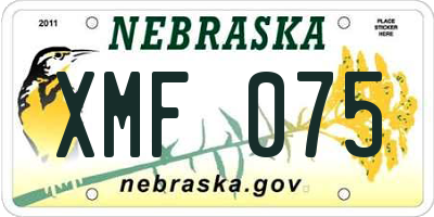 NE license plate XMF075