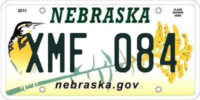 NE license plate XMF084