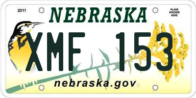 NE license plate XMF153