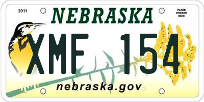 NE license plate XMF154